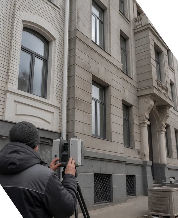 Лазерное сканирование фасадов зданий для обследования в Владикавказе